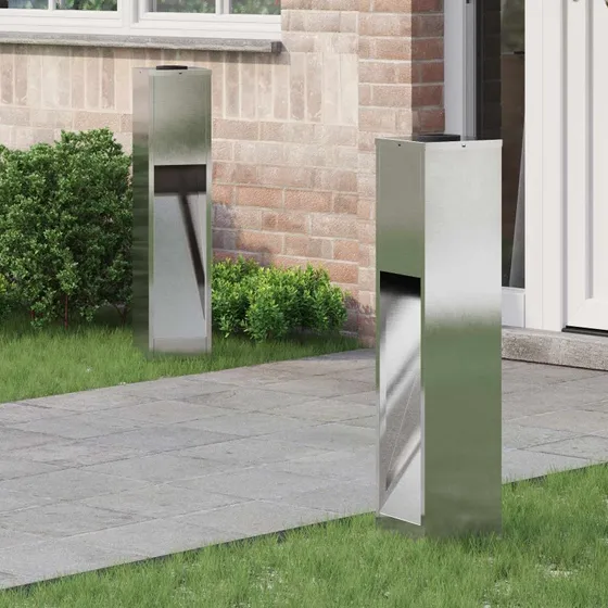vidaXL Solar LED Sti Lys 2 stk, Sølv, Rustfrit Stål