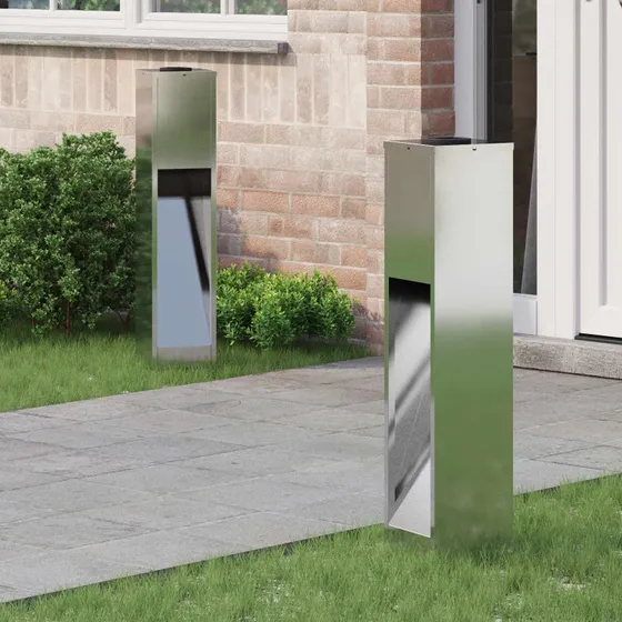 vidaXL Solar LED Sti Lys 2 stk Sølv Galvaniseret