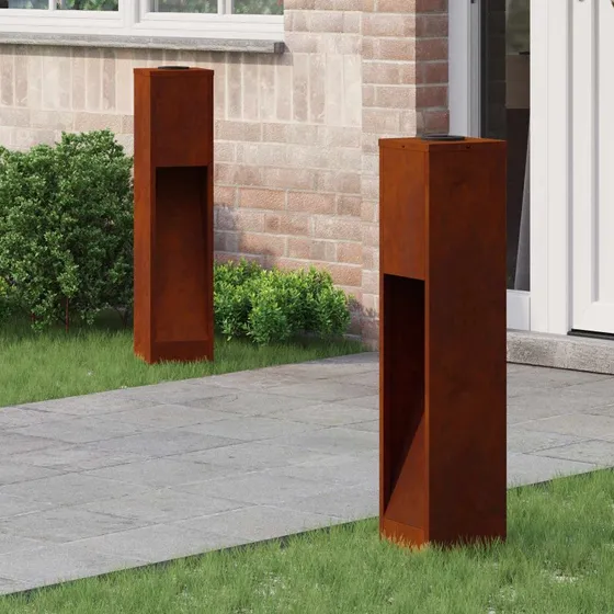 vidaXL Solar LED Sti Lys 2 stk Bronze Cortenstål
