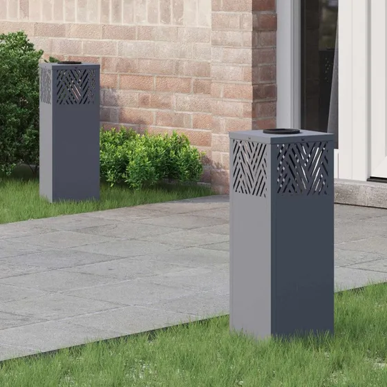 vidaXL Solar LED sti lys 2 stk antracit koldvalset stål