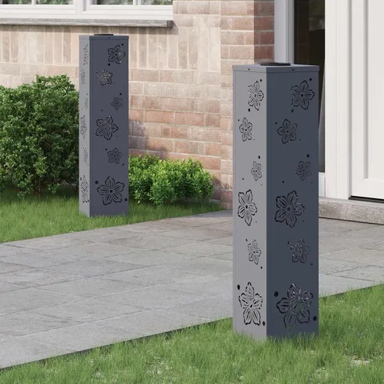 vidaXL Solar LED sti lys 2 stk, Antracit, Koldvalset Stål