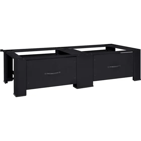 vidaXL Vaskemaskine Pedestal 2 stk Sort 127 x 54,5 x 32,5 cm Stål
