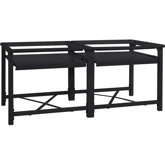 vidaXL Vaskemaskine Pedestal 2 stk Sort 120 x 56 x 52 cm Stål