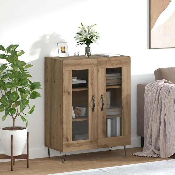 vidaXL Sideboard Artisan Egetræ 69,5 x 34 x 90 cm Konstrueret Træ