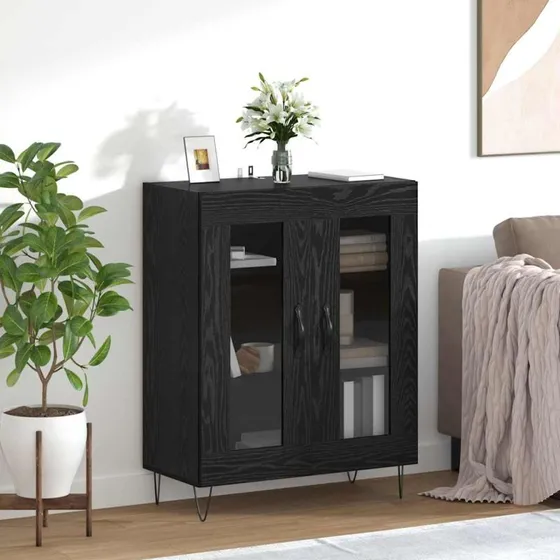 vidaXL Sideboard Sort 69,5 x 34 x 90 cm Konstrueret Træ