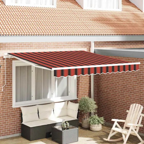 vidaXL Utrækkelig Markise Orange og Brun 350 x 250 cm
