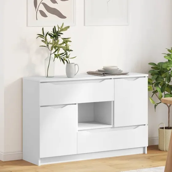 vidaXL Sideboard med skuffe Hvid 100 x 30 x 65,6 cm