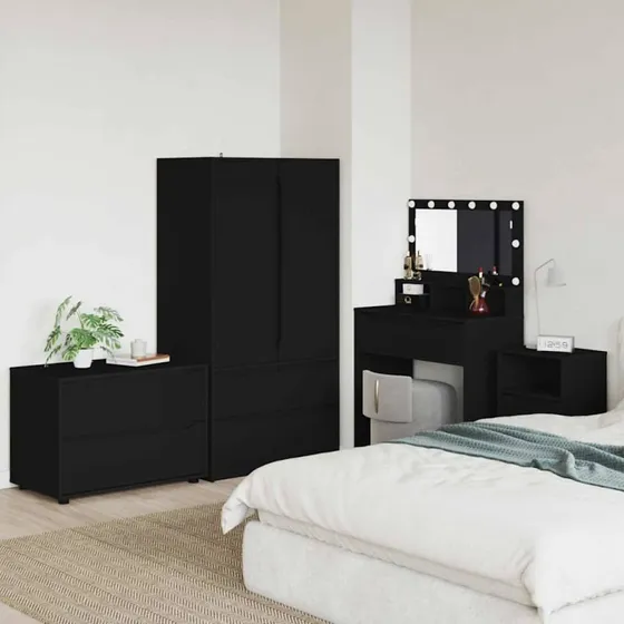 vidaXL Opbevaringsskab Sort 80x48x57 cm Konstrueret Træ