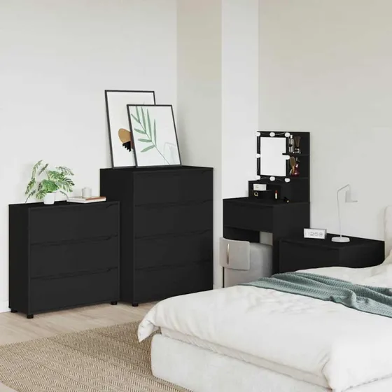 vidaXL Opbevaringsskab Sort 80x31x81 cm Konstrueret Træ