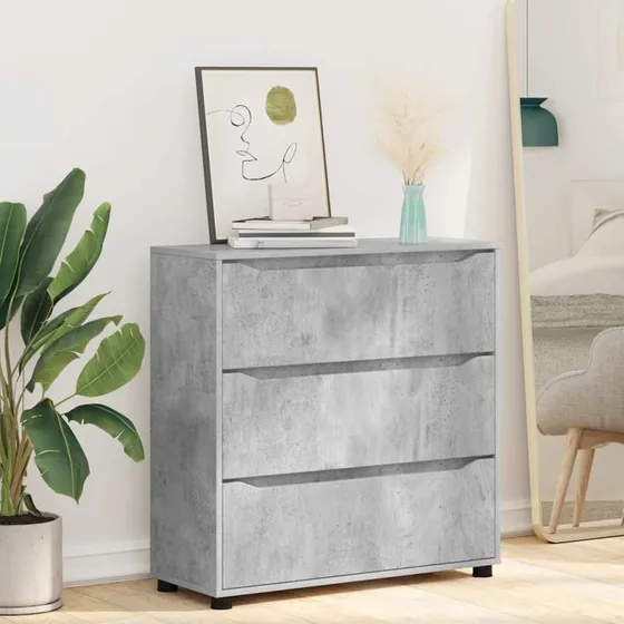 vidaXL Opbevaringsskab Beton Grå 80x31x81 cm Træ