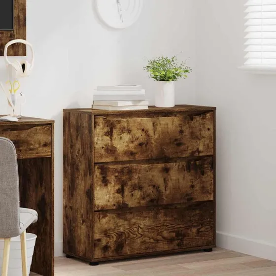 vidaXL Opbevaringsskab Røget Eg 80x31x81 cm Konstrueret Træ