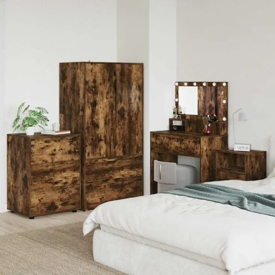 vidaXL Røget Eg Opbevaringsskab 60 x 48 x 81 cm Konstrueret Træ