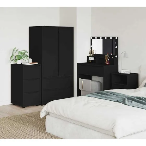 vidaXL Opbevaringsskab Sort 40 x 48 x 81 cm Konstrueret Træ
