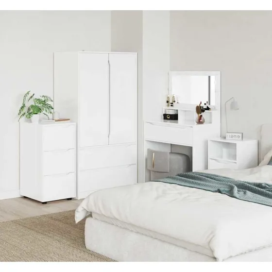 vidaXL Opbevaringsskab Høj gloss hvid 40 x 48 x 81 cm