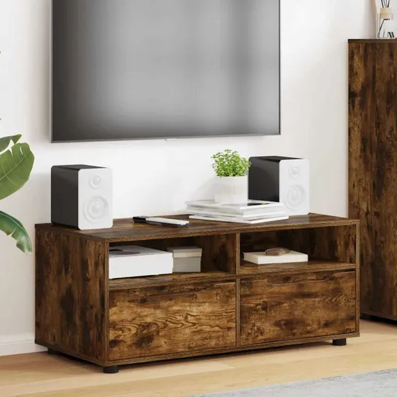 vidaXL TV-skab med skuffe, røget eg, 100 x 48 x 43 cm