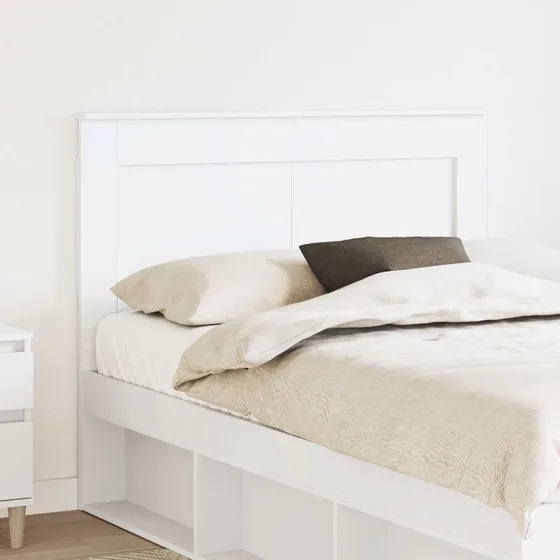 vidaXL Hovedgærde Hvid 120 cm Konstrueret Træ