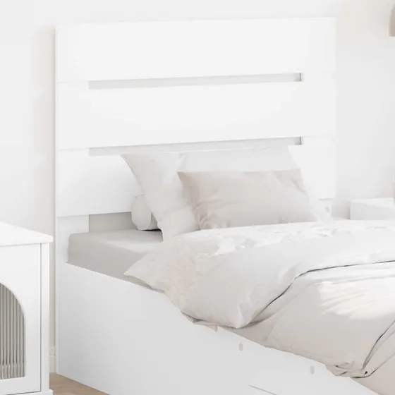 vidaXL Hovedgærde Hvid 80 cm Konstrueret Træ