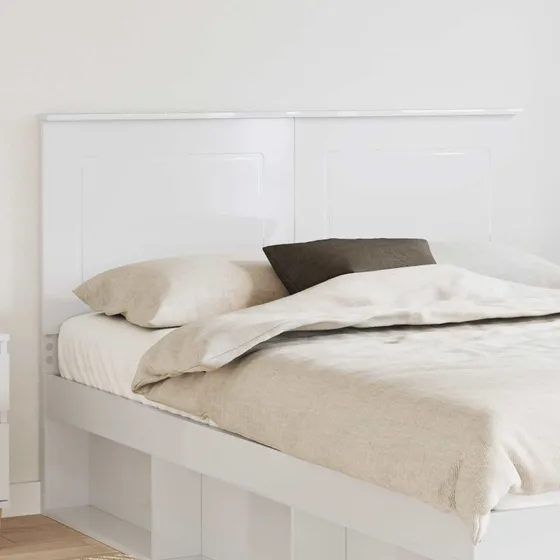 vidaXL Hovedgærde Gloss Hvid 100 cm Konstrueret Træ