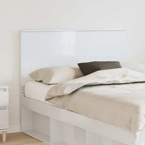 vidaXL Hovedgærde Gloss Hvid 100 cm Konstrueret Træ