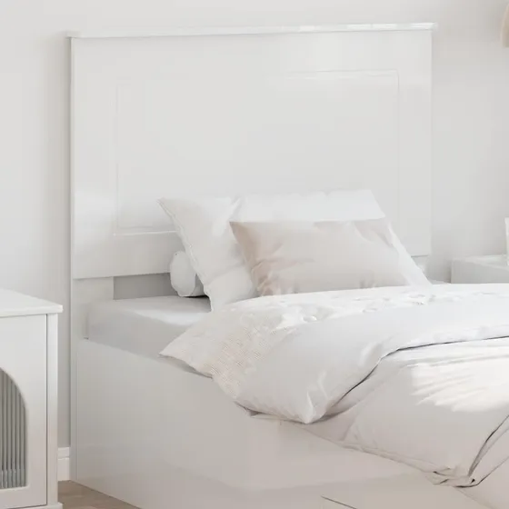 vidaXL Hovedgærde Gloss Hvid 100 cm Konstrueret Træ