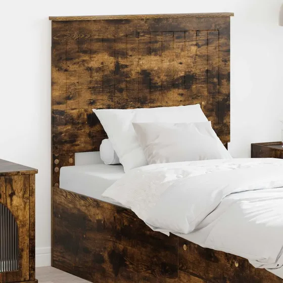 vidaXL Hovedgærde Røget Eg 80 cm Konstrueret Træ