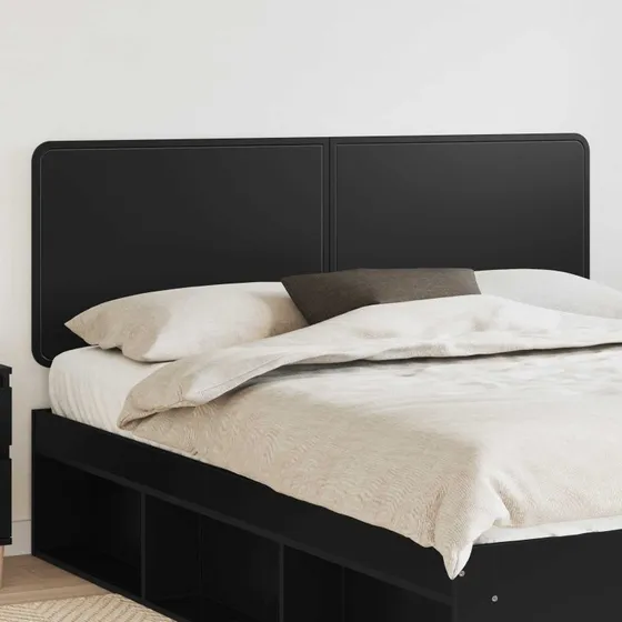 vidaXL Hovedgærde Sort eg 160 cm Konstrueret træ