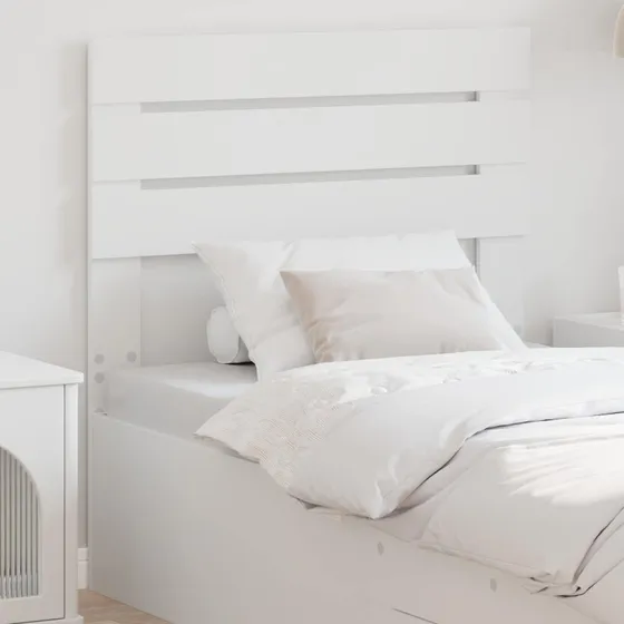 vidaXL Hovedgærde Hvid 80 cm Konstrueret Træ
