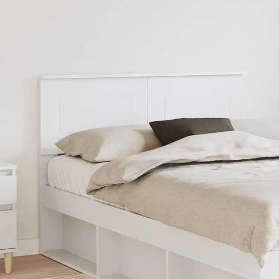 vidaXL Hovedgærde Hvid 120 cm Konstrueret Træ