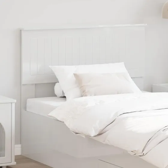 vidaXL Hovedgærde Gloss Hvid 100 cm Konstrueret Træ