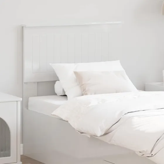 vidaXL Hovedgærde Gloss Hvid 75 cm Konstrueret Træ