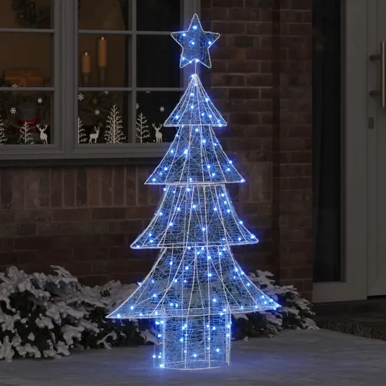 vidaXL Juletræ med 160 LED'er, Blå, 150 cm, Akryl