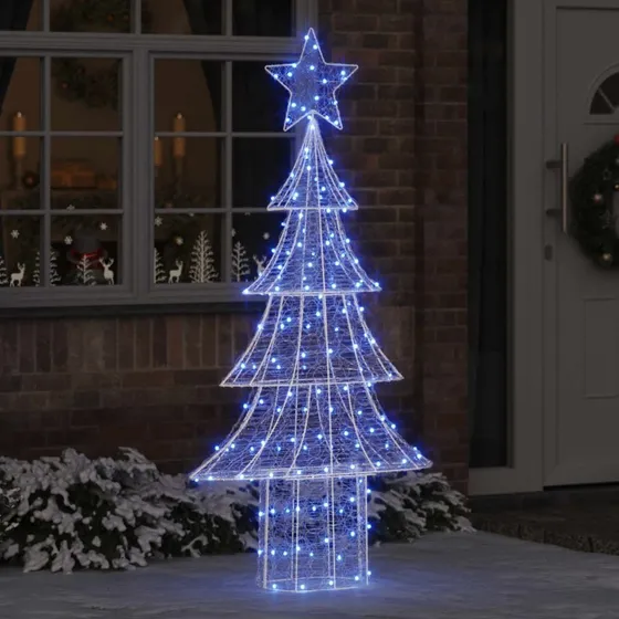 vidaXL Juletræ med 240 LED'er Blå 180 cm Akryl