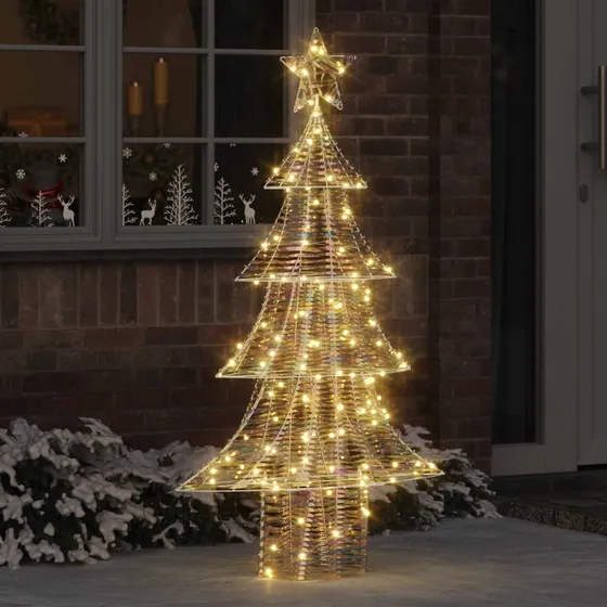 vidaXL Juletræ 150 cm med 160 LED'er, Varm hvid