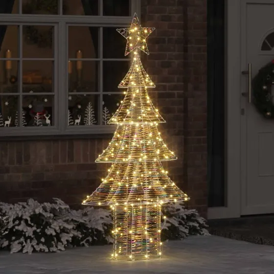 vidaXL Juletræ 240 LED, Varm hvid, 181 cm, PET
