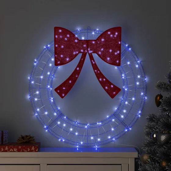 vidaXL Krans med 60 LED'er Blå 76 cm Akryl