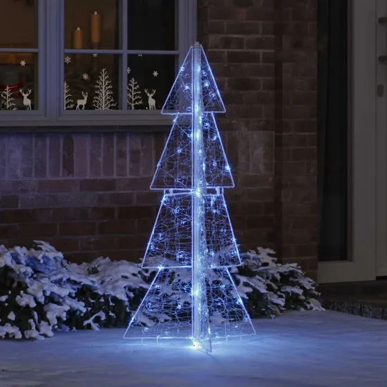 vidaXL Juletræ med 100 LED'er Blå 120 cm Akryl