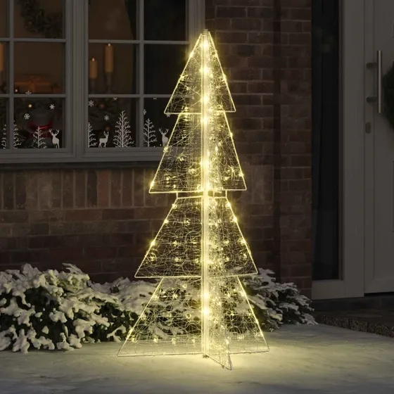 vidaXL Juletræ 150 cm med 160 LED'er, varm hvid, akryl