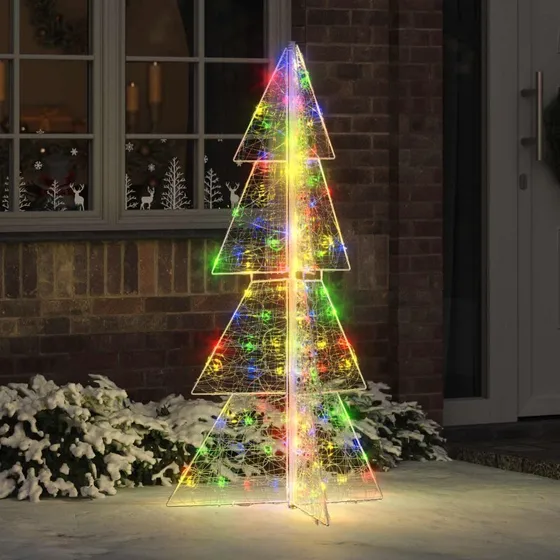 vidaXL Juletræ 150 cm med 160 LED'er, flerfarvet akryl