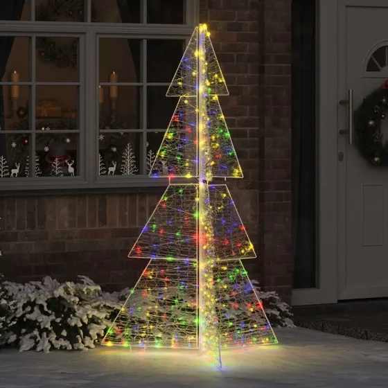 vidaXL Juletræ 180 cm med 240 LED'er, flerfarvet, akryl