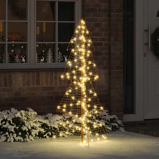 vidaXL Juletræ 150 cm med 160 LED'er, varm hvid