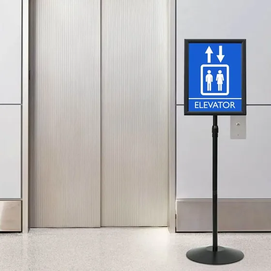 vidaXL Pedestal Plakatstand Sort A3 Aluminium og PVC