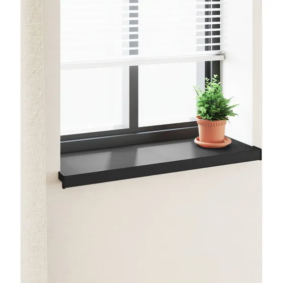 vidaXL Vindueskarm Sort 80x30x4,5 cm med Træstruktur