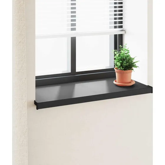 vidaXL Vindueskarm Sort 80 x 40 x 4,5 cm med Træstruktur
