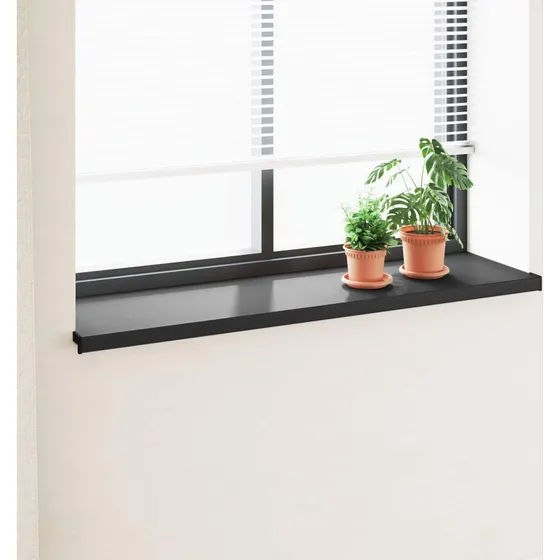 vidaXL Vindueskarm Sort 160 x 45 x 4,5 cm med Træstruktur