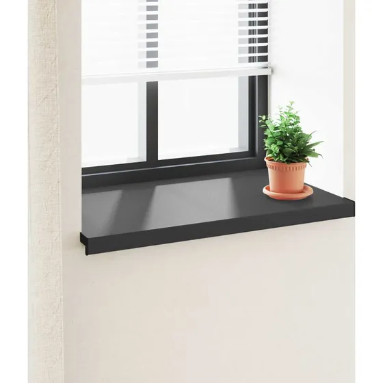 vidaXL Vindueskarm Sort 80 x 50 x 4,5 cm med Træstruktur
