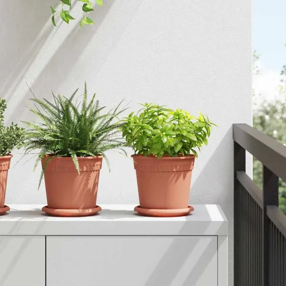 vidaXL 6 stk Mursten Rød Plantepotter 17x14 cm Plastik