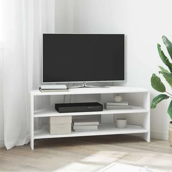 vidaXL HjørneTVskab Hvid 102x40,5x45cm Konstrueret Træ