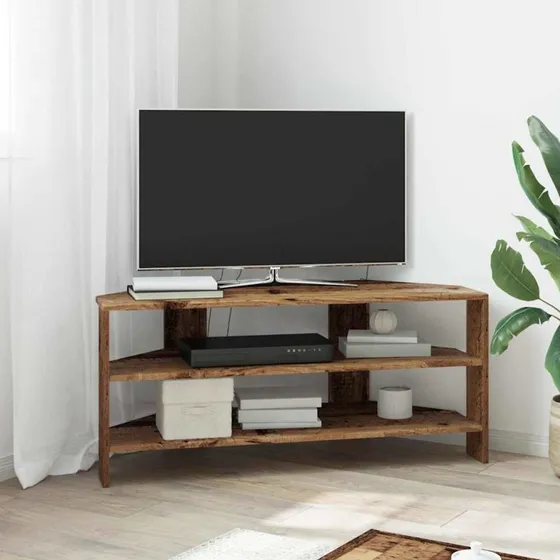 vidaXL HjørneTVskab Gammelt Træ 102x40,5x45cm Konstrueret Træ