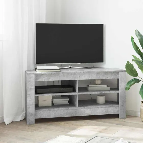 vidaXL HjørneTV-skab Beton Grå 102x40,5x45 cm Konstrueret Træ