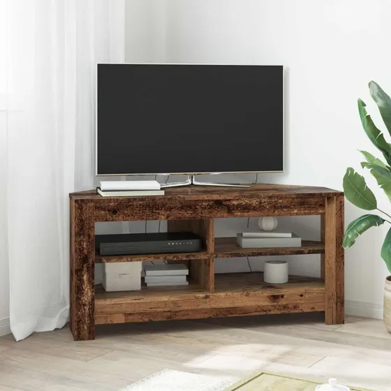 vidaXL HjørneTV-skab Gammelt træ 102x40,5x45 cm Konstrueret træ
